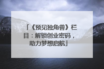 《预见独角兽》栏目：解锁创业密码，助力梦想启航