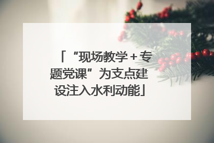 “现场教学＋专题党课”为支点建设注入水利动能