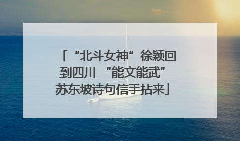 “北斗女神”徐颖回到四川 “能文能武”苏东坡诗句信手拈来