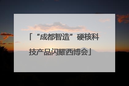 “成都智造”硬核科技产品闪耀西博会