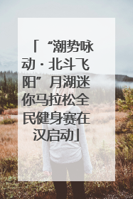 “潮势咏动・北斗飞阳”月湖迷你马拉松全民健身赛在汉启动