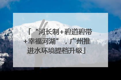 “河长制+碧道碧带+幸福河湖”，广州推进水环境提档升级