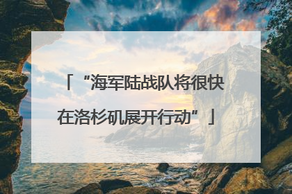 “海军陆战队将很快在洛杉矶展开行动”