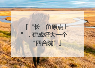 “长三角原点上”，建成好大一个“四合院”
