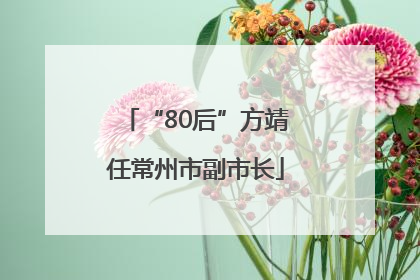 “80后”方靖任常州市副市长