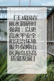 王成国在丽水调研时强调：以更高水平安全和法治环境服务保障山区海岛县高质量发展