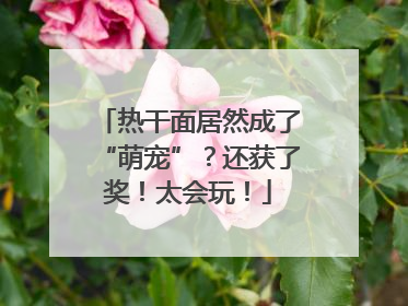 热干面居然成了“萌宠”？还获了奖！太会玩！