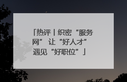 热评丨织密“服务网” 让“好人才”遇见“好职位”