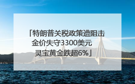 特朗普关税政策遭阻击金价失守3300美元 灵宝黄金跌超6%