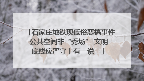 石家庄地铁现低俗恶搞事件 公共空间非“秀场” 文明底线应严守丨有一说一