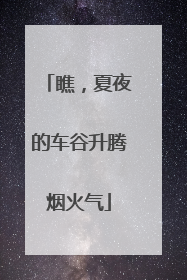 瞧，夏夜的车谷升腾烟火气