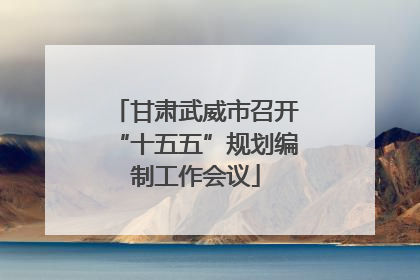 甘肃武威市召开“十五五”规划编制工作会议