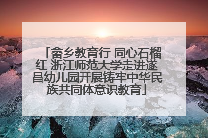 畲乡教育行 同心石榴红 浙江师范大学走进遂昌幼儿园开展铸牢中华民族共同体意识教育