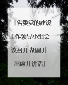 省委党的建设工作领导小组会议召开 胡昌升出席并讲话