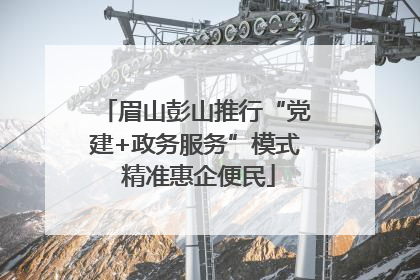 眉山彭山推行“党建+政务服务”模式 精准惠企便民
