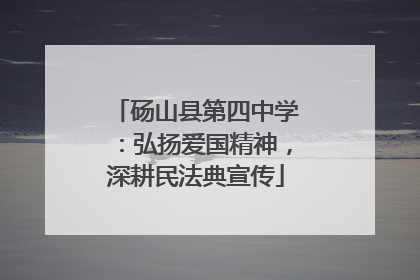 砀山县第四中学：弘扬爱国精神，深耕民法典宣传