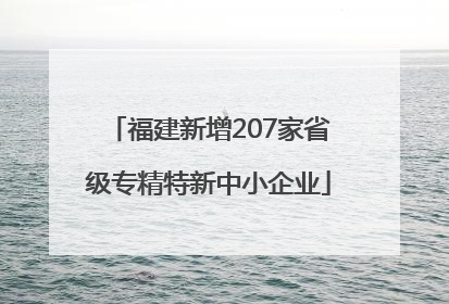 福建新增207家省级专精特新中小企业