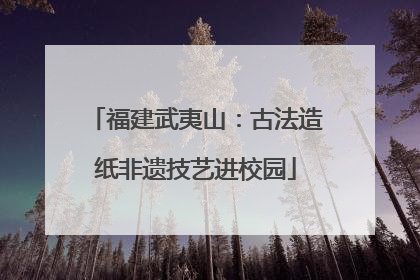 福建武夷山：古法造纸非遗技艺进校园