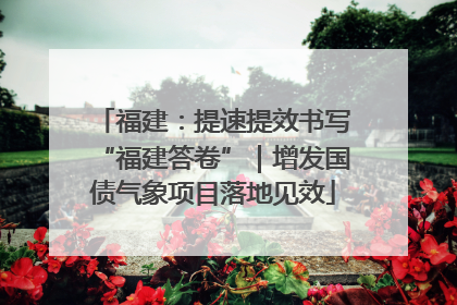 福建：提速提效书写“福建答卷”｜增发国债气象项目落地见效