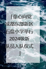 童心向党 成都东部新区石盘小学举行2024级新队员入队仪式