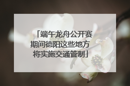 端午龙舟公开赛期间德阳这些地方将实施交通管制