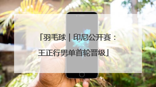 羽毛球｜印尼公开赛：王正行男单首轮晋级