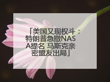 美国又现权斗：特朗普急撤NASA提名 马斯克亲密盟友出局