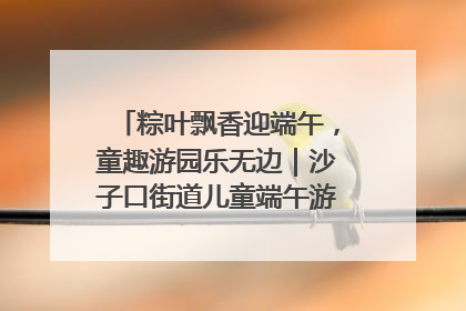粽叶飘香迎端午，童趣游园乐无边｜沙子口街道儿童端午游园活动圆满落幕