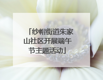 纱帽街道朱家山社区开展端午节主题活动
