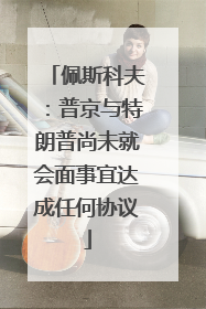 佩斯科夫：普京与特朗普尚未就会面事宜达成任何协议