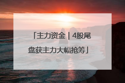 主力资金｜4股尾盘获主力大幅抢筹
