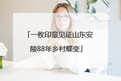 一枚印章见证山东安陵88年乡村蝶变