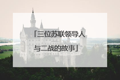 三位苏联领导人与二战的故事