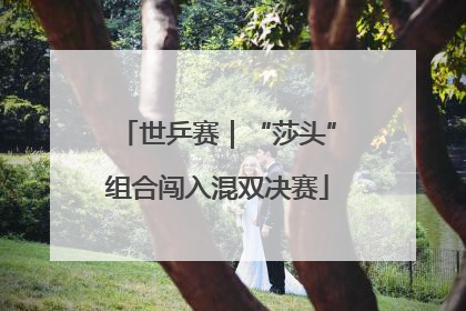 世乒赛｜“莎头”组合闯入混双决赛