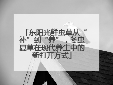 东阳光鲜虫草从“补”到“养”，冬虫夏草在现代养生中的新打开方式