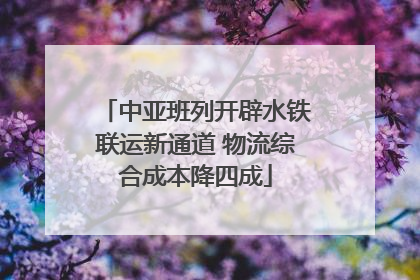 中亚班列开辟水铁联运新通道 物流综合成本降四成