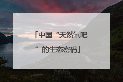 中国“天然氧吧”的生态密码