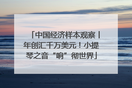 中国经济样本观察丨年创汇千万美元！小提琴之音“响”彻世界