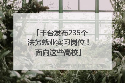 丰台发布235个法务就业实习岗位！面向这些高校