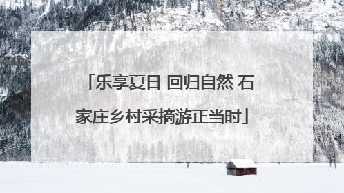 乐享夏日 回归自然 石家庄乡村采摘游正当时