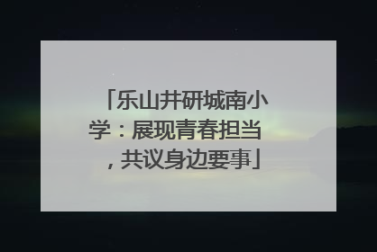 乐山井研城南小学：展现青春担当，共议身边要事