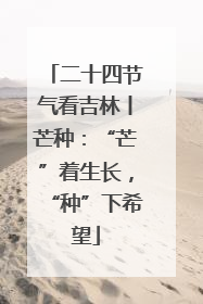 二十四节气看吉林丨芒种：“芒”着生长，“种”下希望
