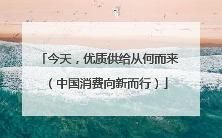今天，优质供给从何而来（中国消费向新而行）