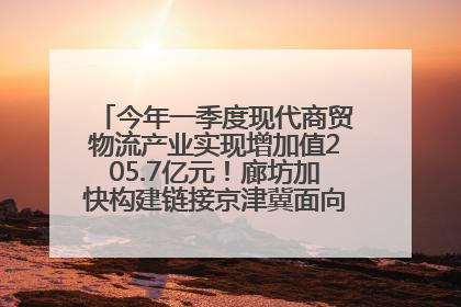 今年一季度现代商贸物流产业实现增加值205.7亿元！廊坊加快构建链接京津冀面向全世界的物流通道