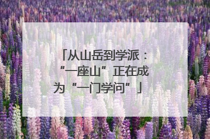 从山岳到学派：“一座山”正在成为“一门学问”