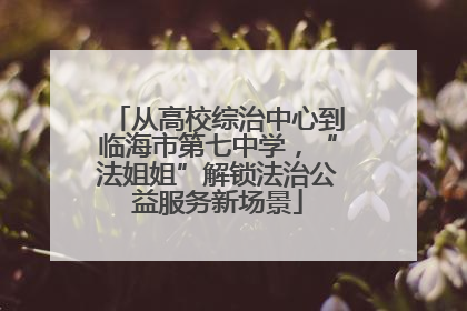从高校综治中心到临海市第七中学，“法姐姐”解锁法治公益服务新场景