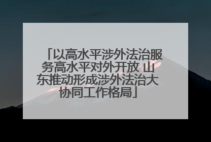 以高水平涉外法治服务高水平对外开放 山东推动形成涉外法治大协同工作格局
