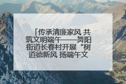 传承清廉家风 共筑文明端午——舞阳街道长春村开展“树道德新风 扬端午文化”主题活动