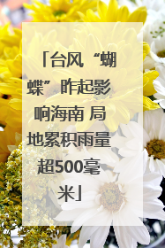 台风“蝴蝶”昨起影响海南 局地累积雨量超500毫米