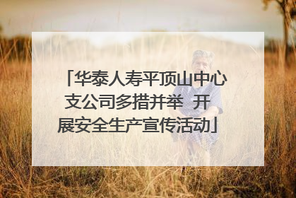 华泰人寿平顶山中心支公司多措并举  开展安全生产宣传活动